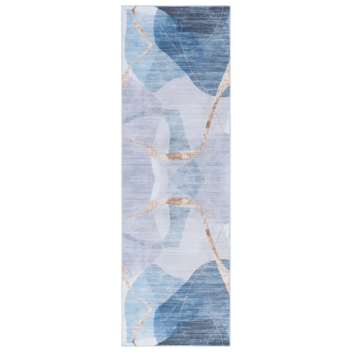 Safavieh Tacoma Blue / Gold TAC836 2 ft. 6 in. X 8 ft. Runner Rug
