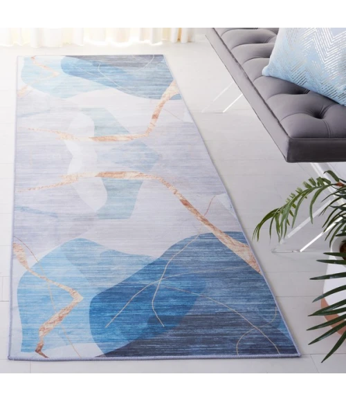 Safavieh Tacoma Blue / Gold TAC836 2 ft. 6 in. X 8 ft. Runner Rug
