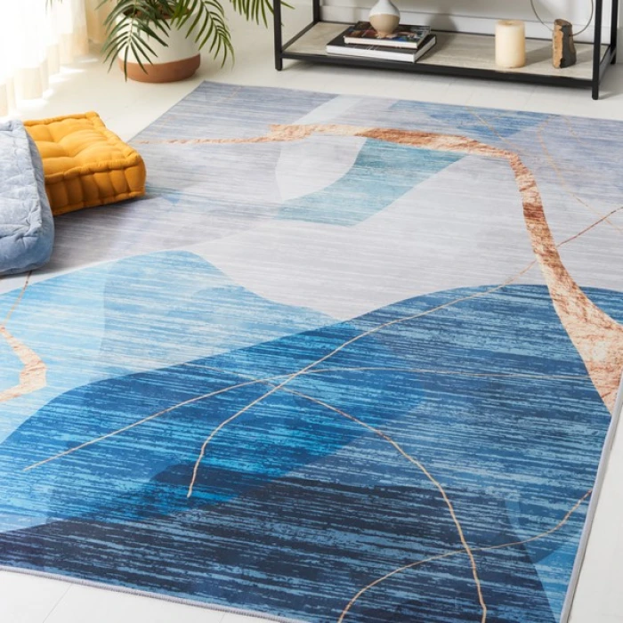 Safavieh Tacoma Blue / Gold TAC836 3 ft. X 5 ft. Rectangle Rug