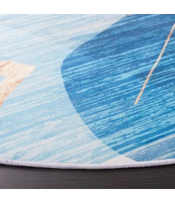 Safavieh Tacoma Blue / Gold TAC836 6 ft. X 6 ft. Round Rug