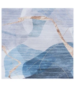 Safavieh Tacoma Blue / Gold TAC836 6 ft. X 6 ft. Square Rug
