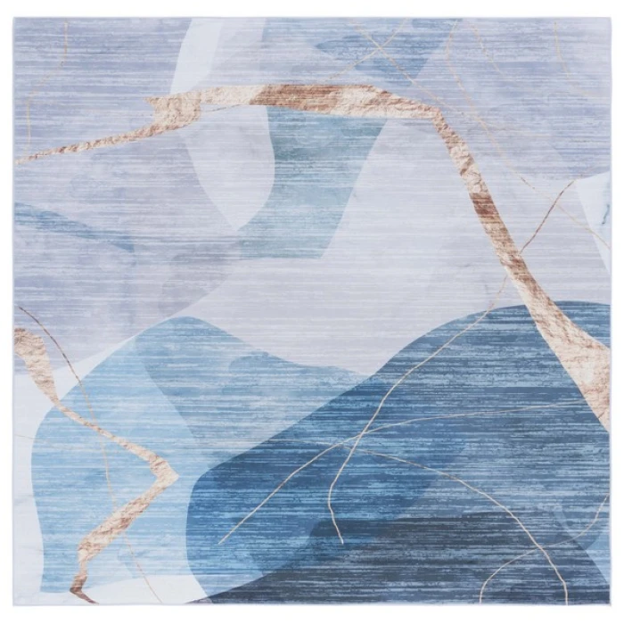 Safavieh Tacoma Blue / Gold TAC836 6 ft. X 6 ft. Square Rug