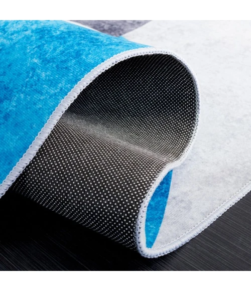 Safavieh Tacoma Dark Grey / Turquoise TAC837 6 ft. X 6 ft. Square Rug