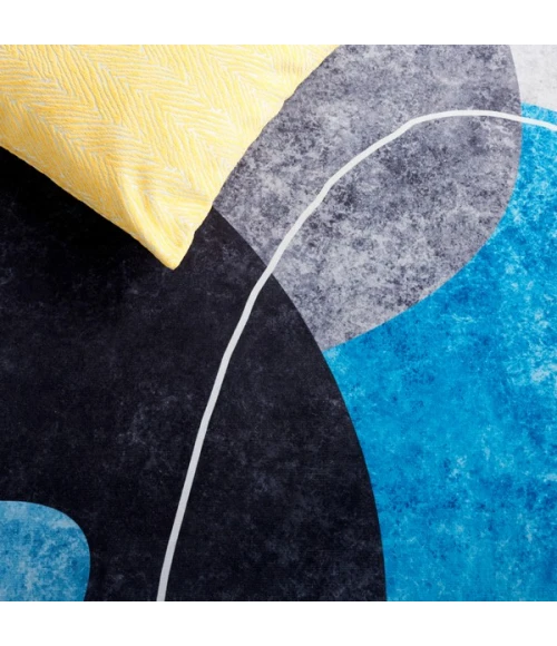 Safavieh Tacoma Dark Grey / Turquoise TAC837 6 ft. X 6 ft. Square Rug