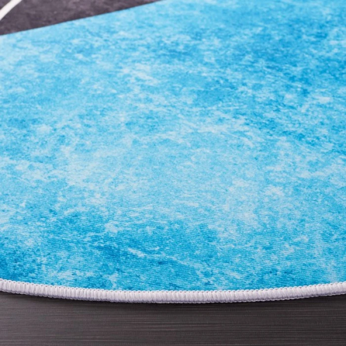 Safavieh Tacoma Dark Grey / Turquoise TAC837 6 ft. X 6 ft. Round Rug