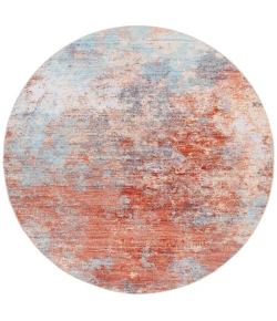 Safavieh Tacoma Rust / Aqua TAC943 6 ft. X 6 ft. Round Rug