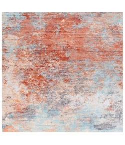 Safavieh Tacoma Rust / Aqua TAC943 6 ft. X 6 ft. Square Rug