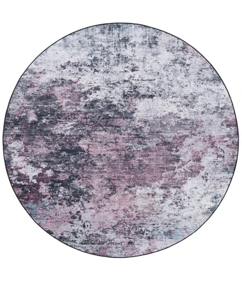 Safavieh Tacoma Plum / Black TAC943 6 ft. X 6 ft. Round Rug