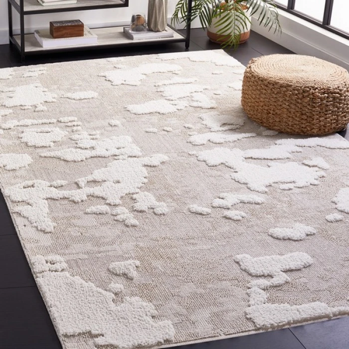 Safavieh Trends Beige / Ivory TRD100 6 ft. 7 in. X 9 ft. Rectangle Rug