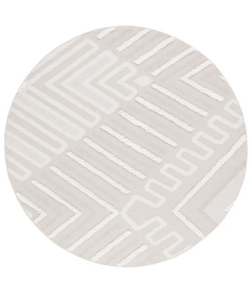 Safavieh Trends Beige / Ivory TRD104 6 ft. 7 in. X 6 ft. 7 in. Round Rug