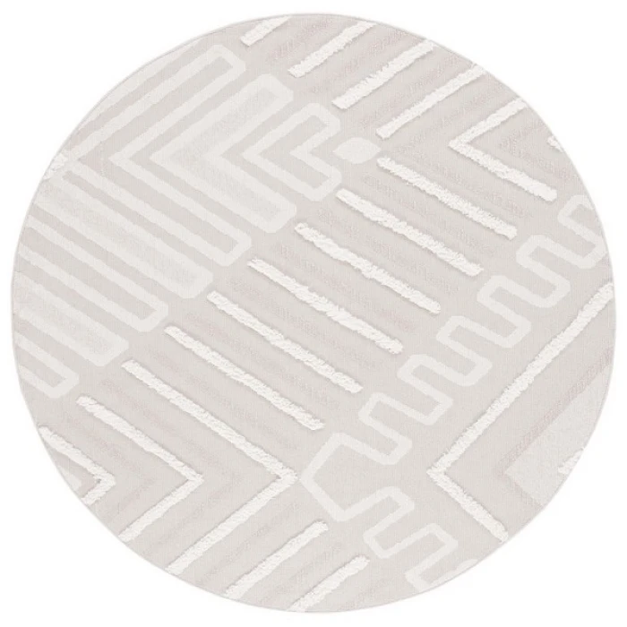 Safavieh Trends Beige / Ivory TRD104 6 ft. 7 in. X 6 ft. 7 in. Round Rug