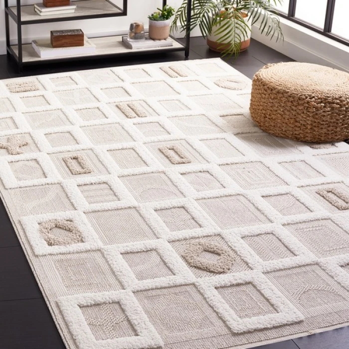 Safavieh Trends Beige / Ivory TRD108 6 ft. 7 in. X 6 ft. 7 in. Square Rug