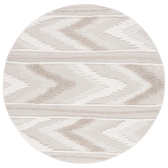 Safavieh Trends Beige / Ivory TRD110 6 ft. 7 in. X 6 ft. 7 in. Round Rug