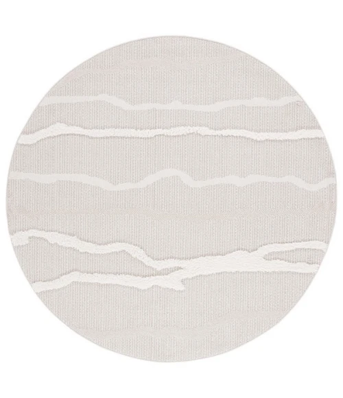 Safavieh Trends Beige / Ivory TRD112 5 ft. 3 in. X 5 ft. 3 in. Round Rug