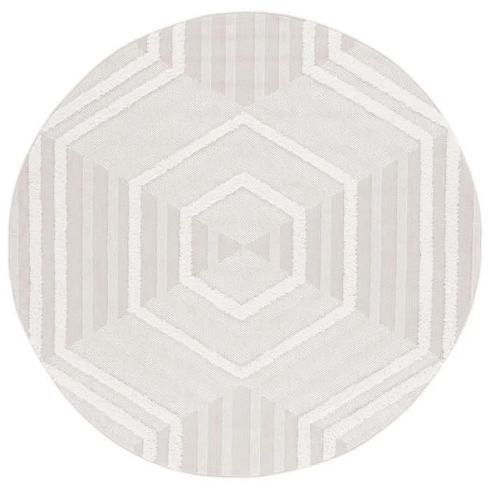 Safavieh Trends Beige / Ivory TRD114 5 ft. 3 in. X 5 ft. 3 in. Round Rug