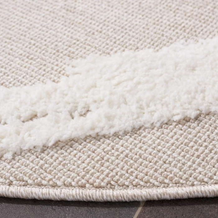 Safavieh Trends Beige / Ivory TRD118 6 ft. 7 in. X 6 ft. 7 in. Round Rug
