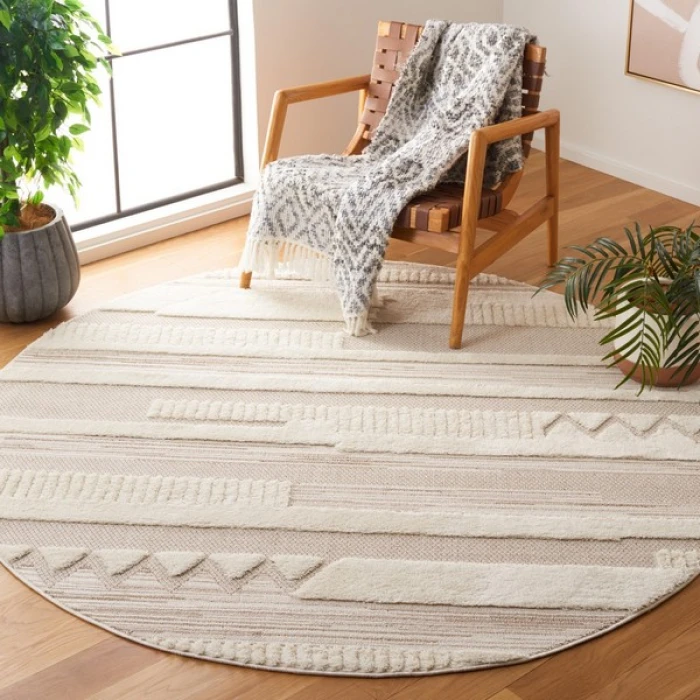 Safavieh Urban Ivory / Beige URB200 6 ft. 7 in. X 6 ft. 7 in. Round Rug