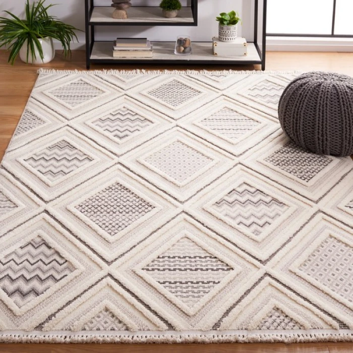Safavieh Urban Grey / Ivory URB202 6 ft. 7 in. X 6 ft. 7 in. Square Rug