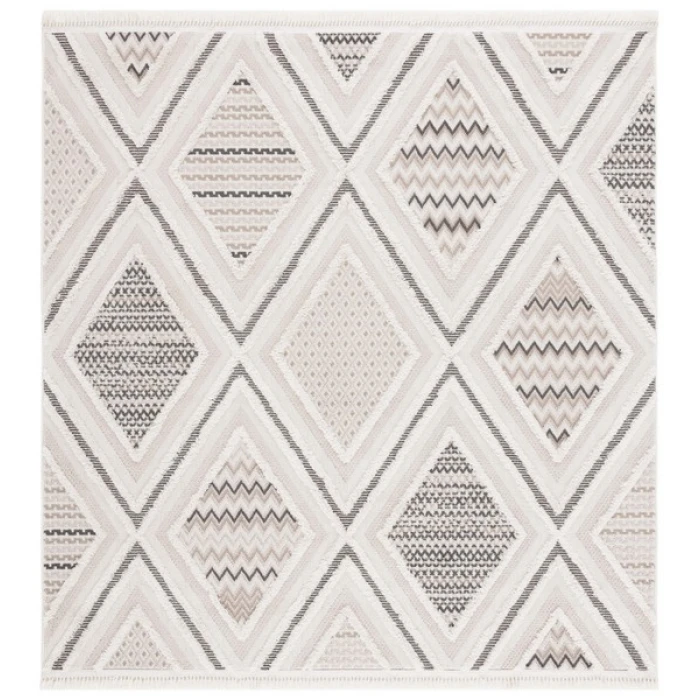 Safavieh Urban Grey / Ivory URB202 6 ft. 7 in. X 6 ft. 7 in. Square Rug