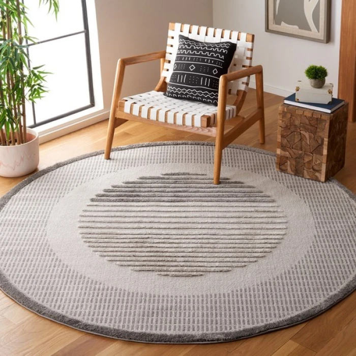 Safavieh Urban Grey / Light Grey URB218 6 ft. 7 in. X 6 ft. 7 in. Round Rug