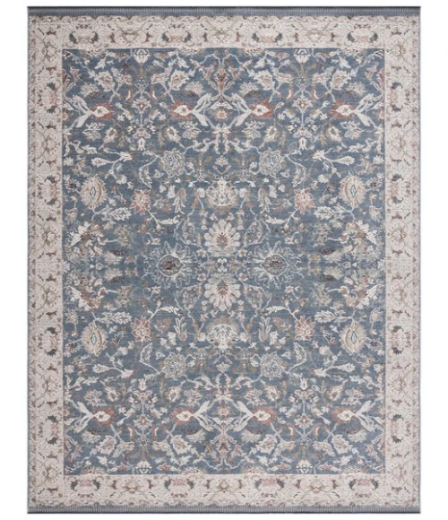 Safavieh Vivaldi Blue / Ivory VIV516 6 ft. 7 in. X 6 ft. 7 in. Round Rug