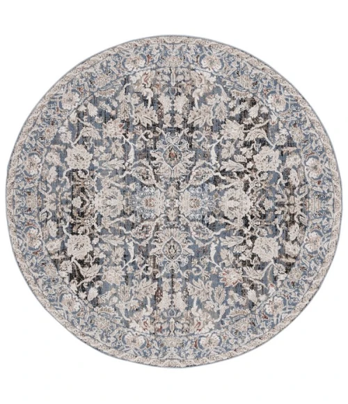 Safavieh Vivaldi Navy / Ivory VIV516 6 ft. 7 in. X 6 ft. 7 in. Round Rug