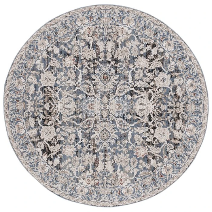 Safavieh Vivaldi Navy / Ivory VIV516 6 ft. 7 in. X 6 ft. 7 in. Round Rug