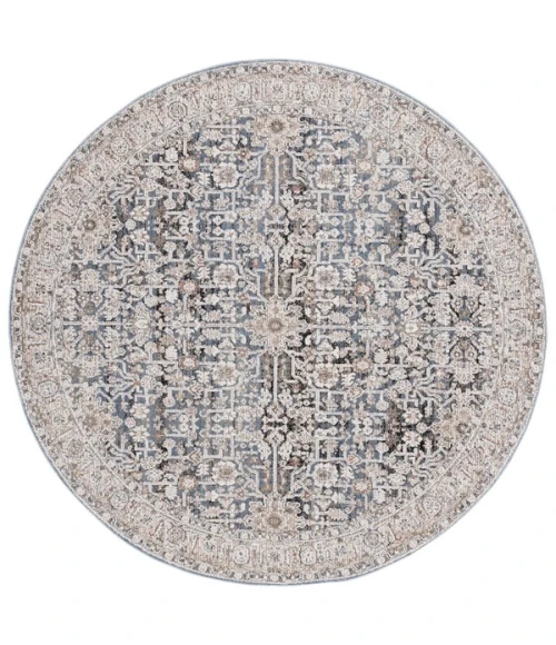 Safavieh Vivaldi Blue / Ivory VIV546 6 ft. 7 in. X 6 ft. 7 in. Round Rug