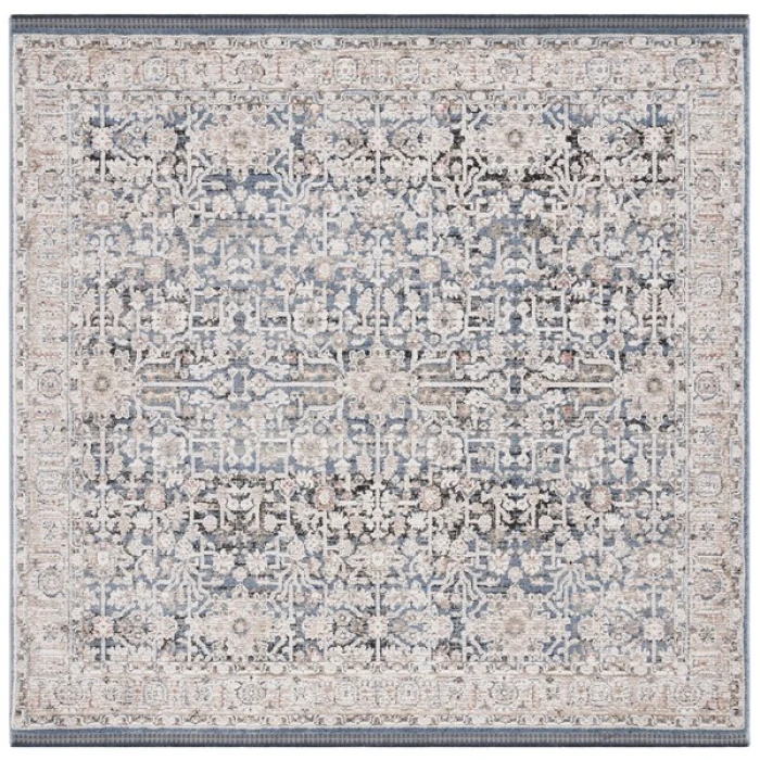 Safavieh Vivaldi Blue / Ivory VIV546 6 ft. 7 in. X 6 ft. 7 in. Square Rug