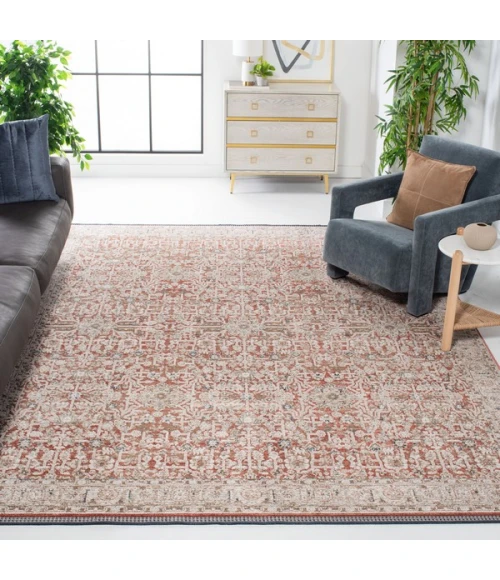 Safavieh Vivaldi Rust / Ivory VIV546 6 ft. 7 in. X 6 ft. 7 in. Square Rug