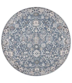 Safavieh Vivaldi Navy / Ivory VIV561 6 ft. 7 in. X 6 ft. 7 in. Round Rug
