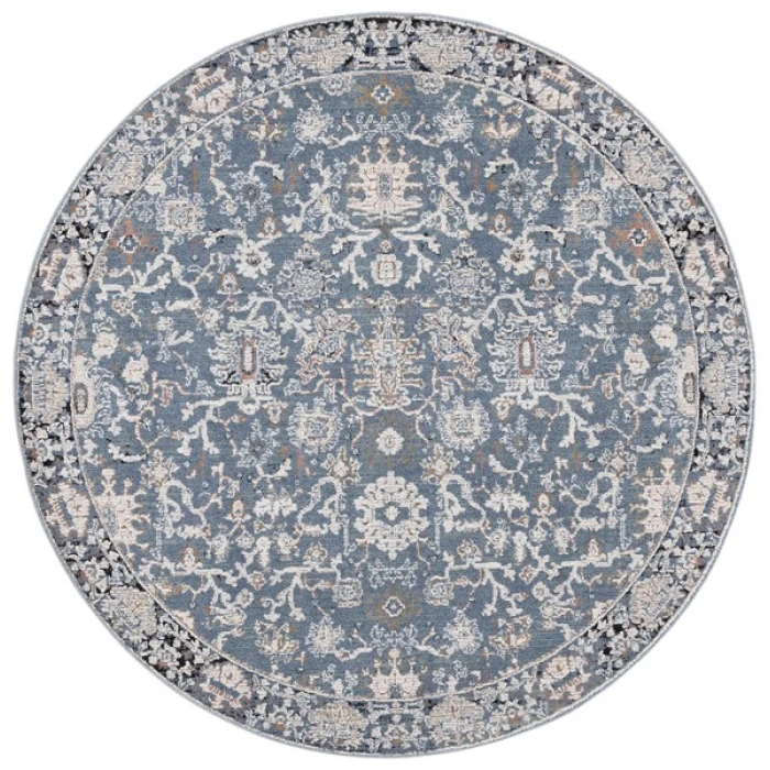 Safavieh Vivaldi Navy / Ivory VIV561 6 ft. 7 in. X 6 ft. 7 in. Round Rug