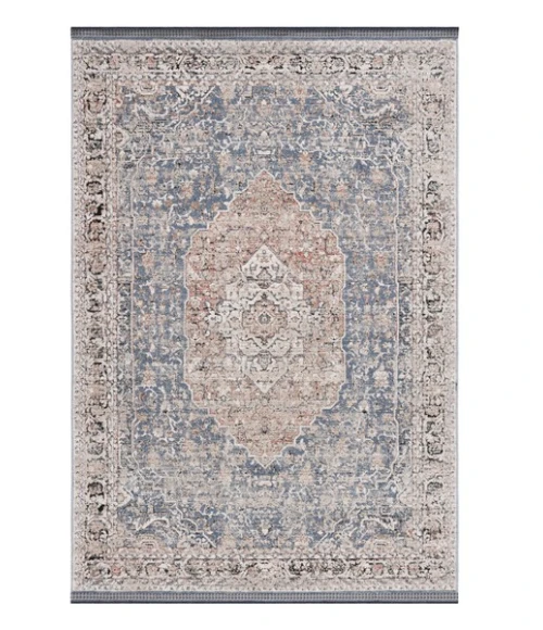 Safavieh Vivaldi Blue / Rust VIV565 5 ft. 3 in. X 7 ft. 6 in. Rectangle Rug