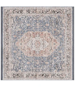 Safavieh Vivaldi Blue / Rust VIV565 6 ft. 7 in. X 6 ft. 7 in. Square Rug