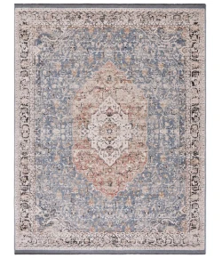 Safavieh Vivaldi Blue / Rust VIV565 8 ft. X 10 ft. Rectangle Rug