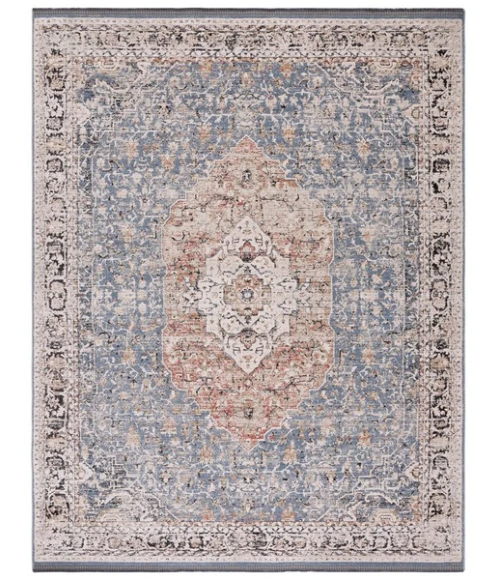 Safavieh Vivaldi Blue / Rust VIV565 8 ft. X 10 ft. Rectangle Rug