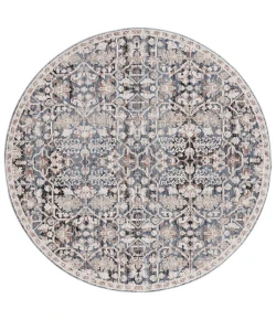 Safavieh Vivaldi Blue / Ivory VIV568 6 ft. 7 in. X 6 ft. 7 in. Round Rug