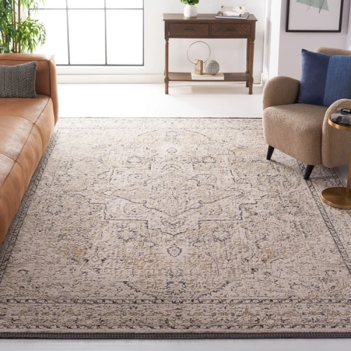 Safavieh Vivaldi Ivory / Light Olive VIV595 5 ft. 3 in. X 7 ft. 6 in. Rectangle Rug