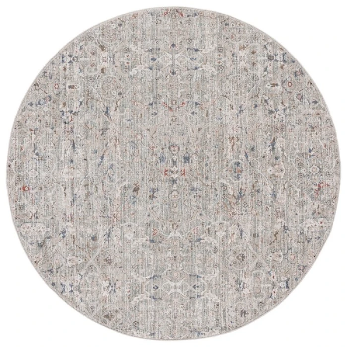Safavieh Vivaldi Ivory / Navy VIV596 6 ft. 7 in. X 6 ft. 7 in. Round Rug