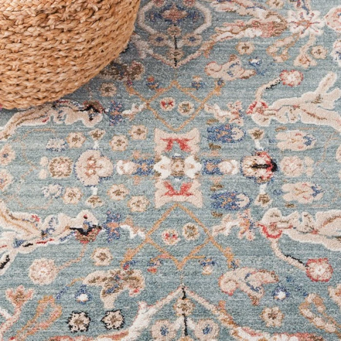 Safavieh Vivaldi Navy / Rust VIV596 6 ft. 7 in. X 6 ft. 7 in. Round Rug
