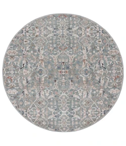 Safavieh Vivaldi Navy / Rust VIV596 6 ft. 7 in. X 6 ft. 7 in. Round Rug