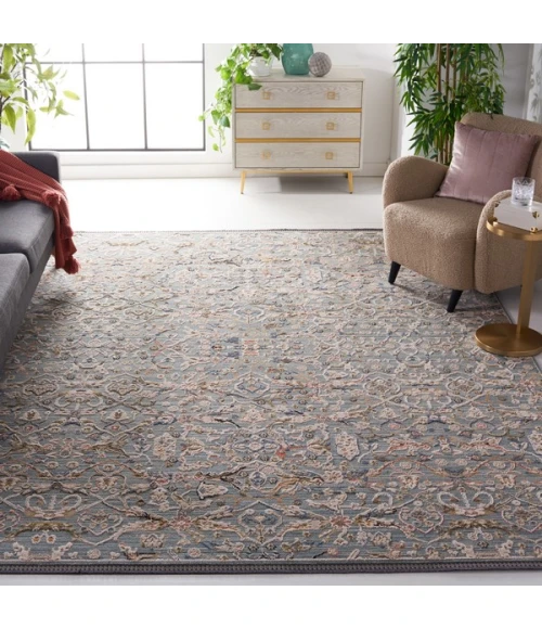 Safavieh Vivaldi Navy / Rust VIV596 6 ft. 7 in. X 6 ft. 7 in. Square Rug