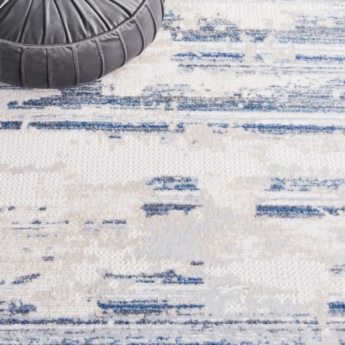 Safavieh Whisper Grey / Blue Ivory WHS542 6 ft. 7 in. X 6 ft. 7 in. Round Rug