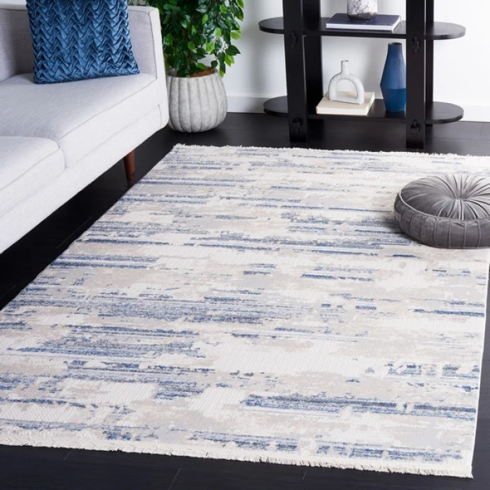 Safavieh Whisper Grey / Blue Ivory WHS542 6 ft. 7 in. X 8 ft. 7 in. Rectangle Rug