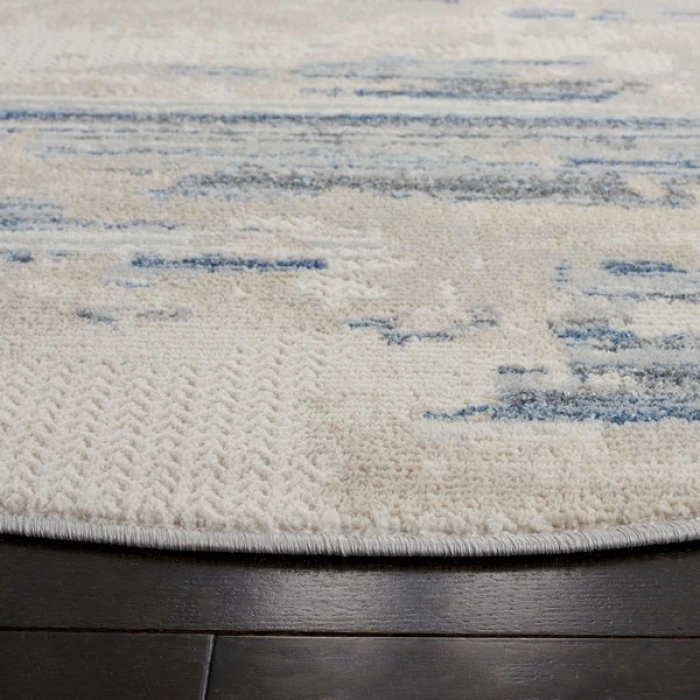 Safavieh Whisper Grey / Blue Ivory WHS542 6 ft. 7 in. X 6 ft. 7 in. Round Rug