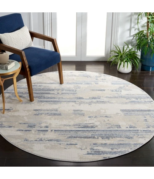 Safavieh Whisper Grey / Blue Ivory WHS542 6 ft. 7 in. X 6 ft. 7 in. Round Rug