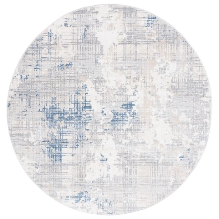 Safavieh Whisper Grey / Blue Ivory WHS544 6 ft. 7 in. X 6 ft. 7 in. Round Rug