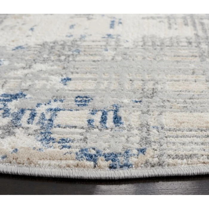 Safavieh Whisper Grey / Blue Ivory WHS544 6 ft. 7 in. X 6 ft. 7 in. Round Rug