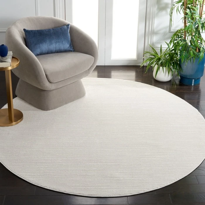 Safavieh Whisper Ivory / Ivory WHS565 6 ft. 7 in. X 6 ft. 7 in. Round Rug