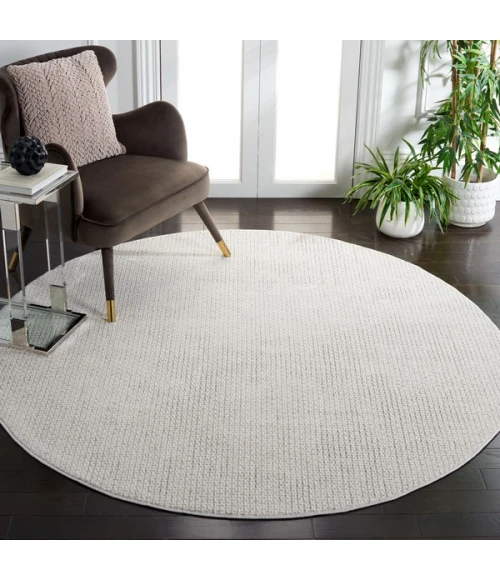 Safavieh Whisper Light Grey / Ivory WHS568 6 ft. 7 in. X 6 ft. 7 in. Round Rug